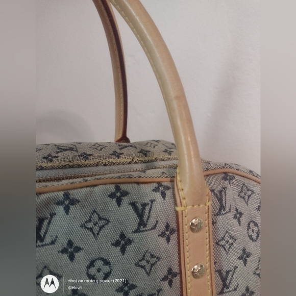 SOLD 💔 Louis Vuitton Mini Lin Marie Navy Monogram Speedy Deauville Boston Bag - Picture 7 of 15